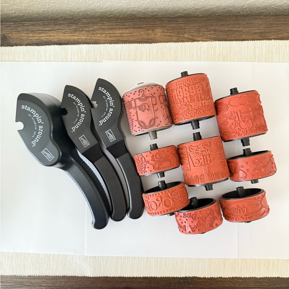 Stampin' Up! Black Handles and Patterned Rollers Bundle